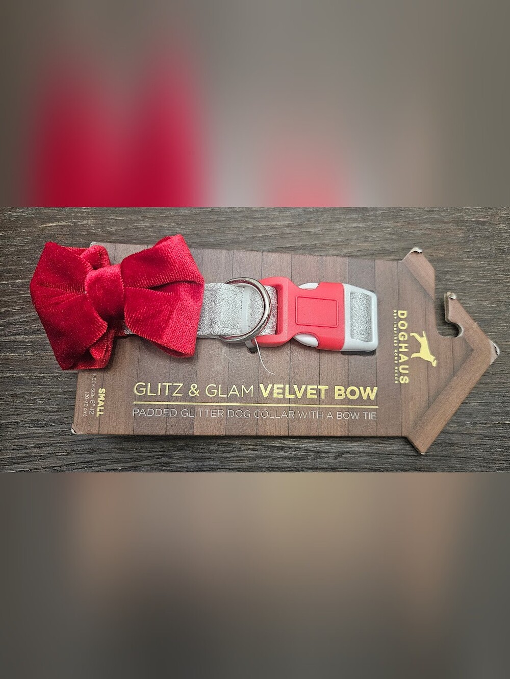 DOGHAUS Glitz & Glam Velvet Bow Dog Collar – Small – NWT